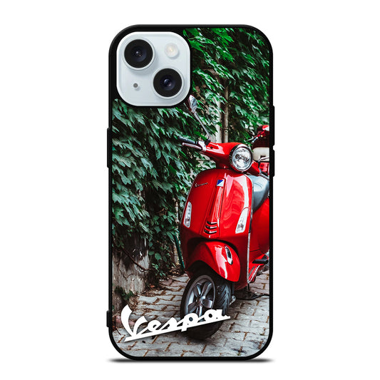 VESPA PIAGGIO RED MOTORCYCLE iPhone 15 Case Cover