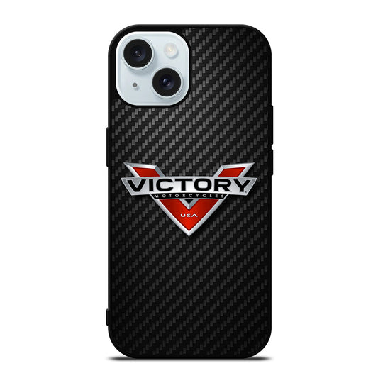 VICTORY MOTORCYCLES CARBON LOGO 2 iPhone 15 Case Cover