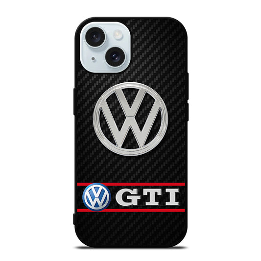 VW VOLKSWAGEN GTI CARBON LOGO iPhone 15 Case Cover