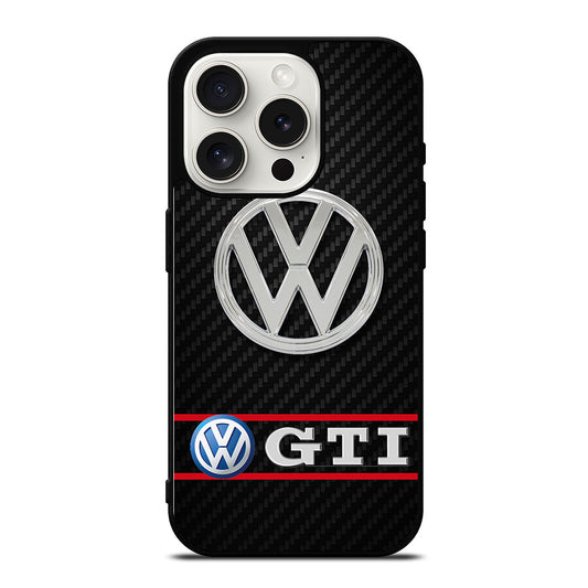 VW VOLKSWAGEN GTI CARBON LOGO iPhone 15 Pro Case Cover