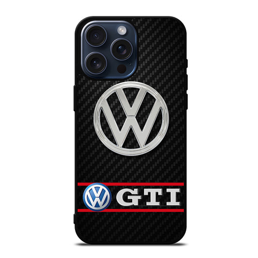 VW VOLKSWAGEN GTI CARBON LOGO iPhone 15 Pro Max Case Cover