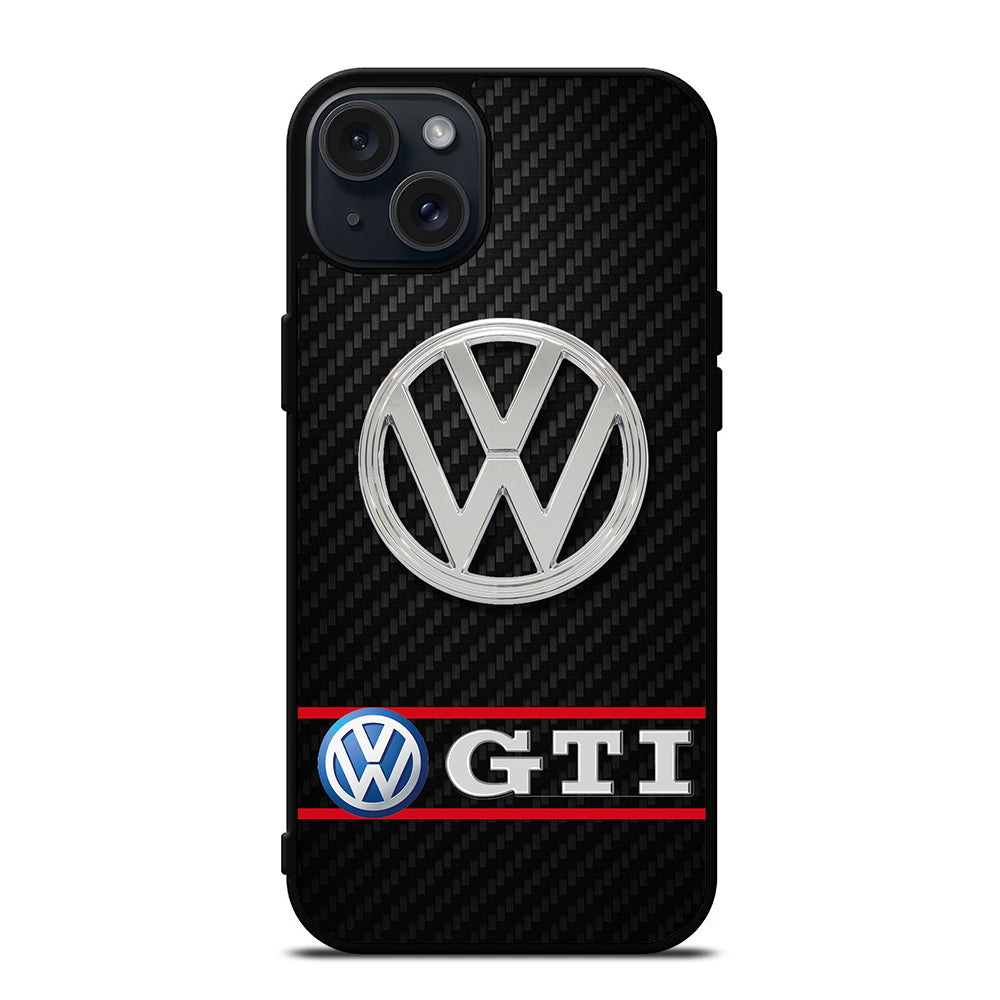 VW VOLKSWAGEN GTI CARBON LOGO iPhone 15 Plus Case Cover