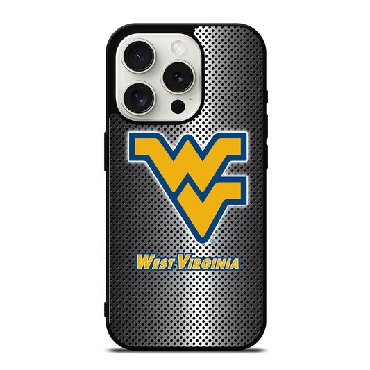 WEST VIRGINIA MOUNTAINEERS METAL LOGO iPhone 15 Pro Case Cover