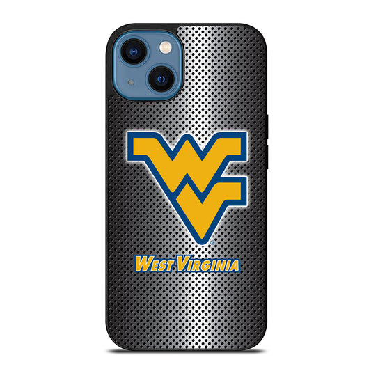 WEST VIRGINIA MOUNTAINEERS METAL LOGO iPhone 14 Case Cover