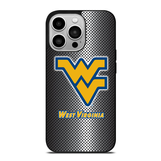 WEST VIRGINIA MOUNTAINEERS METAL LOGO iPhone 14 Pro Case Cover