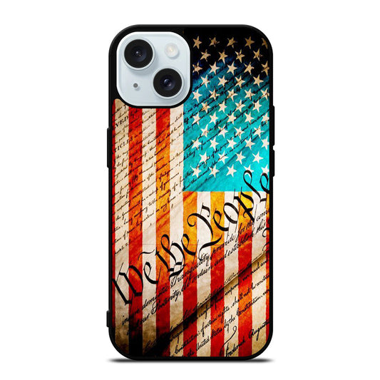 WE THE PEOPLE AMERICAN FLAG iPhone 15 Case Cover